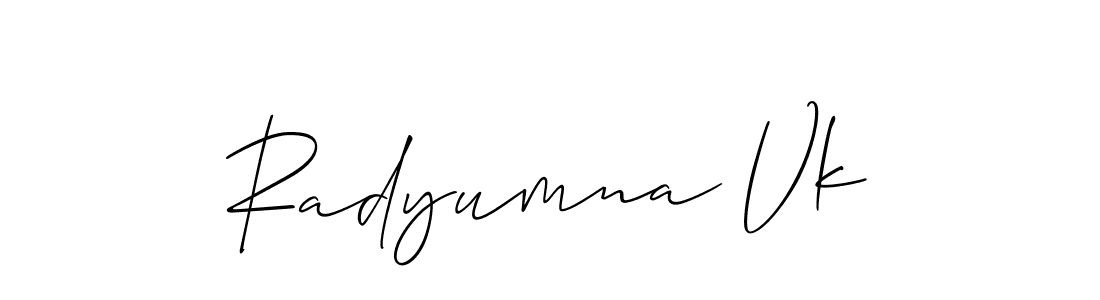 You can use this online signature creator to create a handwritten signature for the name Radyumna Vk. This is the best online autograph maker. Radyumna Vk signature style 2 images and pictures png