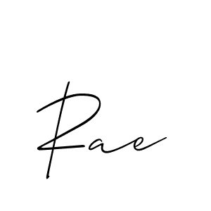 Design your own signature with our free online signature maker. With this signature software, you can create a handwritten (Allison_Script) signature for name Rae. Rae signature style 2 images and pictures png