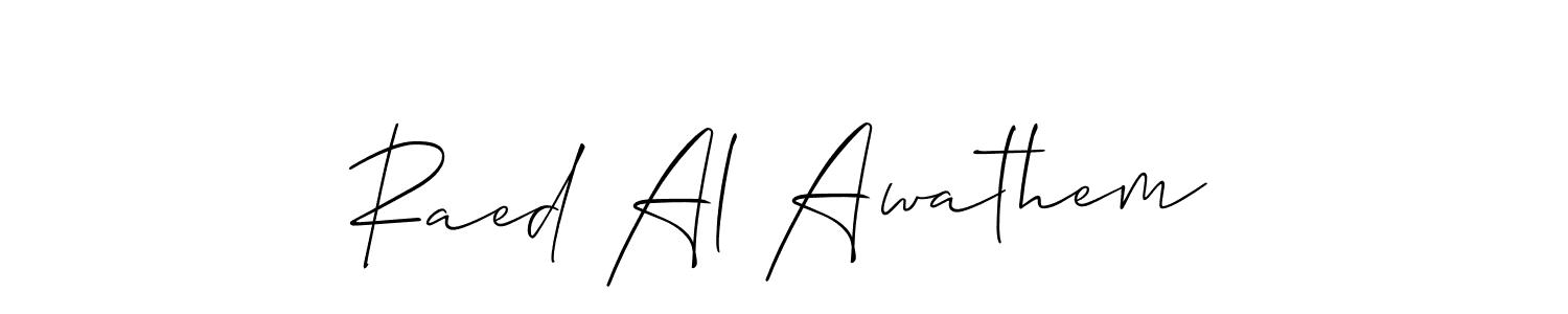 if you are searching for the best signature style for your name Raed Al Awathem. so please give up your signature search. here we have designed multiple signature styles  using Allison_Script. Raed Al Awathem signature style 2 images and pictures png