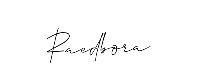 Make a beautiful signature design for name Raedbora. With this signature (Allison_Script) style, you can create a handwritten signature for free. Raedbora signature style 2 images and pictures png