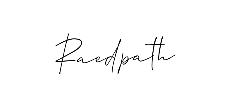 Create a beautiful signature design for name Raedpath. With this signature (Allison_Script) fonts, you can make a handwritten signature for free. Raedpath signature style 2 images and pictures png