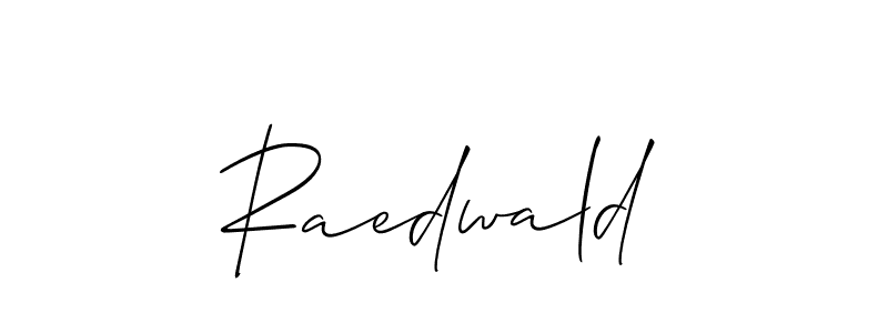 Make a beautiful signature design for name Raedwald. With this signature (Allison_Script) style, you can create a handwritten signature for free. Raedwald signature style 2 images and pictures png