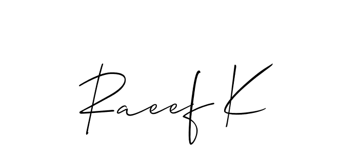 Once you've used our free online signature maker to create your best signature Allison_Script style, it's time to enjoy all of the benefits that Raeef K name signing documents. Raeef K signature style 2 images and pictures png