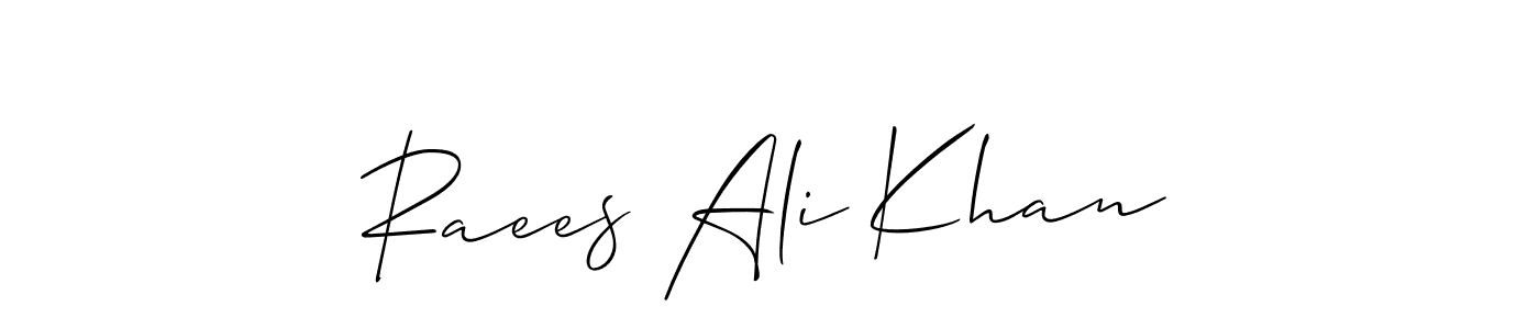 Design your own signature with our free online signature maker. With this signature software, you can create a handwritten (Allison_Script) signature for name Raees Ali Khan. Raees Ali Khan signature style 2 images and pictures png