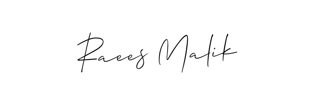 Also You can easily find your signature by using the search form. We will create Raees Malik name handwritten signature images for you free of cost using Allison_Script sign style. Raees Malik signature style 2 images and pictures png