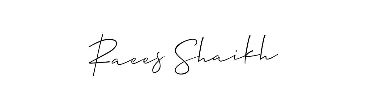 Raees Shaikh stylish signature style. Best Handwritten Sign (Allison_Script) for my name. Handwritten Signature Collection Ideas for my name Raees Shaikh. Raees Shaikh signature style 2 images and pictures png