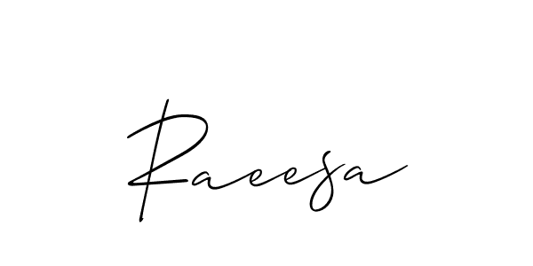 Make a beautiful signature design for name Raeesa. With this signature (Allison_Script) style, you can create a handwritten signature for free. Raeesa signature style 2 images and pictures png