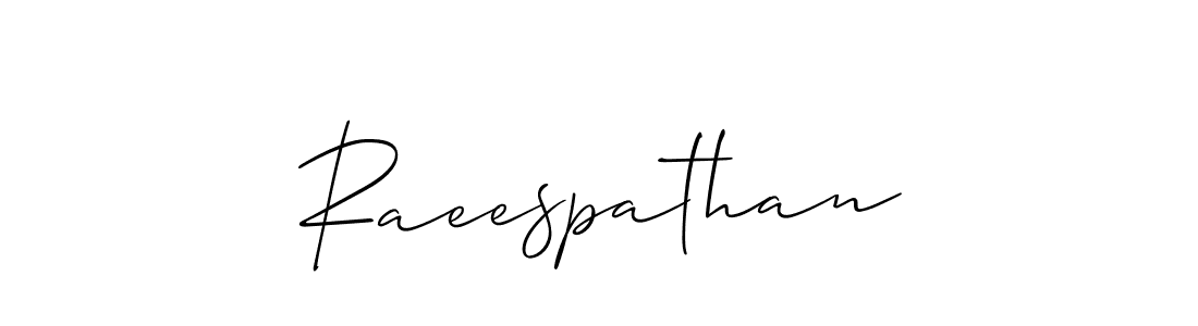 Allison_Script is a professional signature style that is perfect for those who want to add a touch of class to their signature. It is also a great choice for those who want to make their signature more unique. Get Raeespathan name to fancy signature for free. Raeespathan signature style 2 images and pictures png