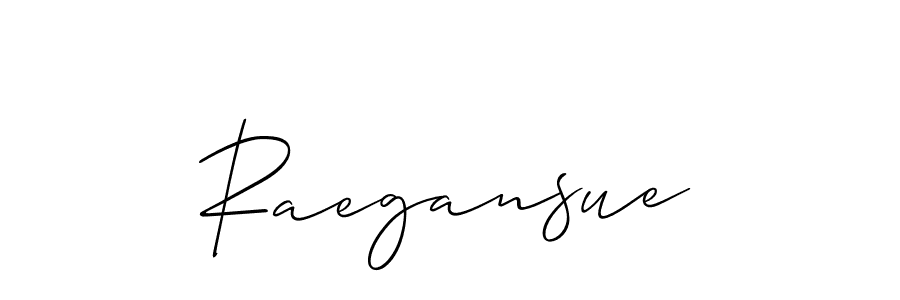 Design your own signature with our free online signature maker. With this signature software, you can create a handwritten (Allison_Script) signature for name Raegansue. Raegansue signature style 2 images and pictures png
