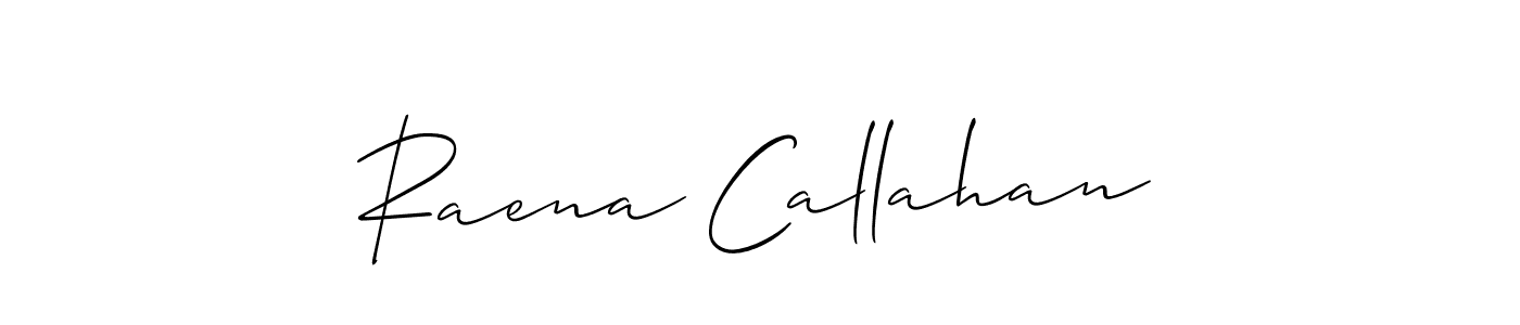 How to make Raena Callahan name signature. Use Allison_Script style for creating short signs online. This is the latest handwritten sign. Raena Callahan signature style 2 images and pictures png