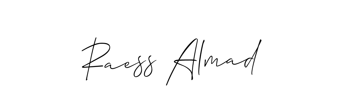 Allison_Script is a professional signature style that is perfect for those who want to add a touch of class to their signature. It is also a great choice for those who want to make their signature more unique. Get Raess Almad name to fancy signature for free. Raess Almad signature style 2 images and pictures png