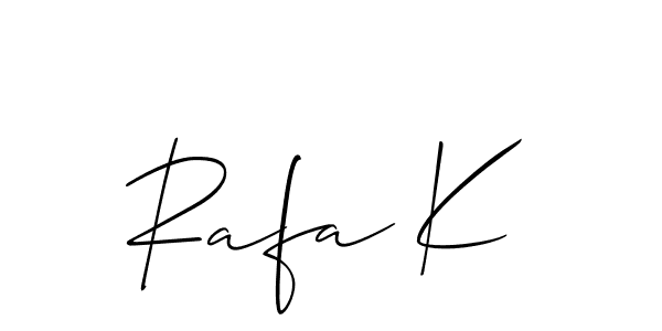 Rafa K stylish signature style. Best Handwritten Sign (Allison_Script) for my name. Handwritten Signature Collection Ideas for my name Rafa K. Rafa K signature style 2 images and pictures png