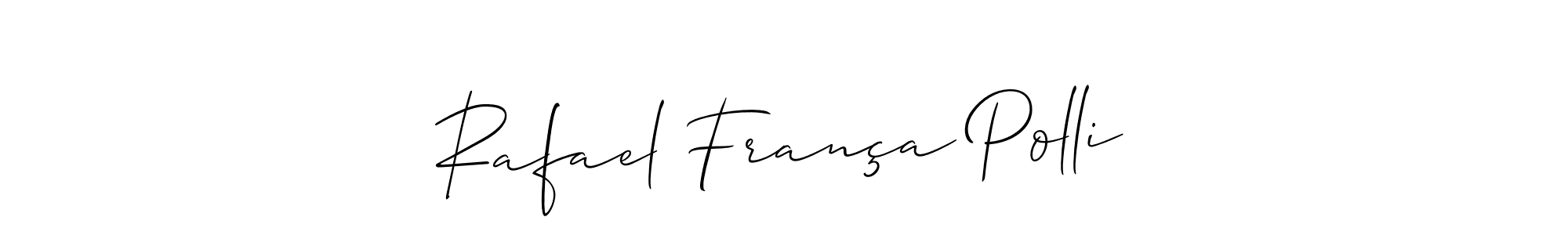 This is the best signature style for the Rafael França Polli name. Also you like these signature font (Allison_Script). Mix name signature. Rafael França Polli signature style 2 images and pictures png