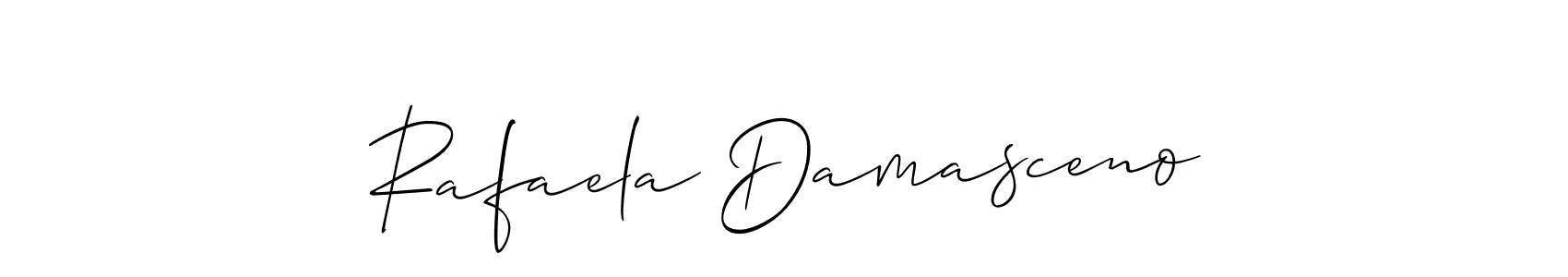Use a signature maker to create a handwritten signature online. With this signature software, you can design (Allison_Script) your own signature for name Rafaela Damasceno. Rafaela Damasceno signature style 2 images and pictures png