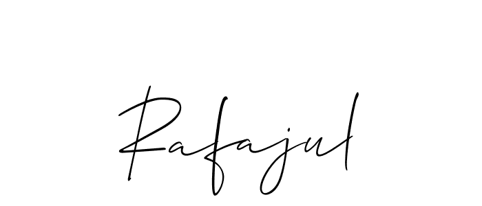 Use a signature maker to create a handwritten signature online. With this signature software, you can design (Allison_Script) your own signature for name Rafajul. Rafajul signature style 2 images and pictures png
