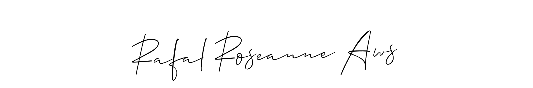 Design your own signature with our free online signature maker. With this signature software, you can create a handwritten (Allison_Script) signature for name Rafal Roseanne Aws. Rafal Roseanne Aws signature style 2 images and pictures png