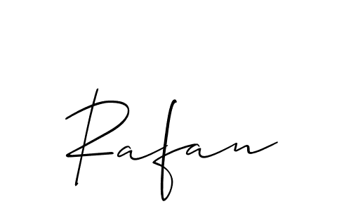 Use a signature maker to create a handwritten signature online. With this signature software, you can design (Allison_Script) your own signature for name Rafan. Rafan signature style 2 images and pictures png