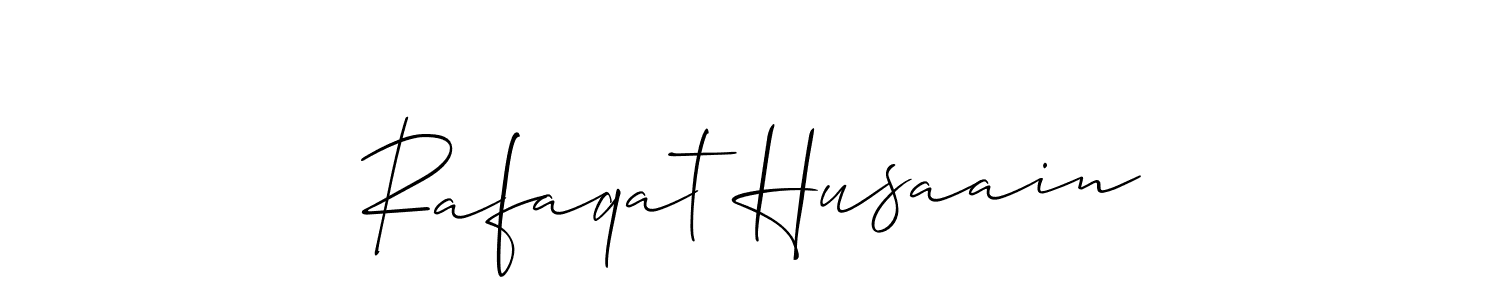 The best way (Allison_Script) to make a short signature is to pick only two or three words in your name. The name Rafaqat Husaain include a total of six letters. For converting this name. Rafaqat Husaain signature style 2 images and pictures png