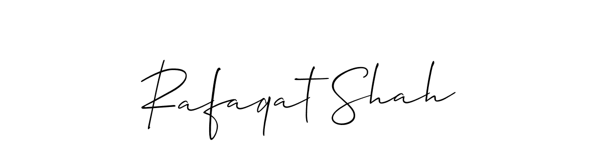 Make a beautiful signature design for name Rafaqat Shah. With this signature (Allison_Script) style, you can create a handwritten signature for free. Rafaqat Shah signature style 2 images and pictures png