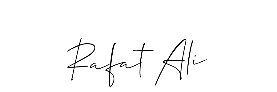 How to make Rafat Ali name signature. Use Allison_Script style for creating short signs online. This is the latest handwritten sign. Rafat Ali signature style 2 images and pictures png