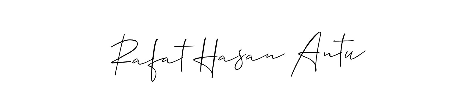 if you are searching for the best signature style for your name Rafat Hasan Antu. so please give up your signature search. here we have designed multiple signature styles  using Allison_Script. Rafat Hasan Antu signature style 2 images and pictures png