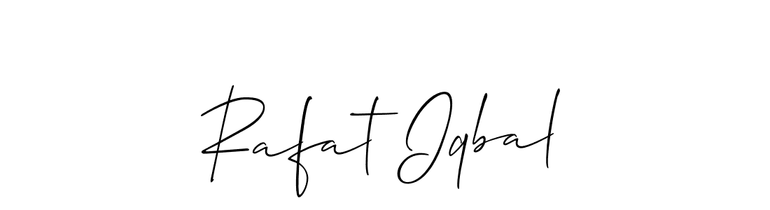 if you are searching for the best signature style for your name Rafat Iqbal. so please give up your signature search. here we have designed multiple signature styles  using Allison_Script. Rafat Iqbal signature style 2 images and pictures png