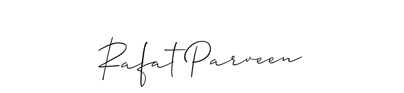 if you are searching for the best signature style for your name Rafat Parveen. so please give up your signature search. here we have designed multiple signature styles  using Allison_Script. Rafat Parveen signature style 2 images and pictures png