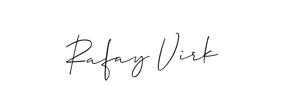 The best way (Allison_Script) to make a short signature is to pick only two or three words in your name. The name Rafay Virk include a total of six letters. For converting this name. Rafay Virk signature style 2 images and pictures png