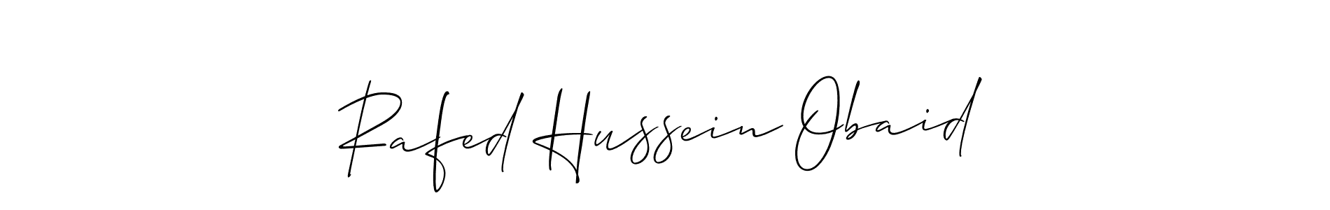 How to make Rafed Hussein Obaid signature? Allison_Script is a professional autograph style. Create handwritten signature for Rafed Hussein Obaid name. Rafed Hussein Obaid signature style 2 images and pictures png