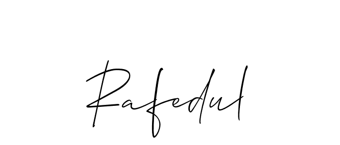 Design your own signature with our free online signature maker. With this signature software, you can create a handwritten (Allison_Script) signature for name Rafedul. Rafedul signature style 2 images and pictures png