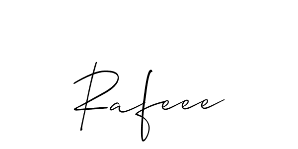 It looks lik you need a new signature style for name Rafeee. Design unique handwritten (Allison_Script) signature with our free signature maker in just a few clicks. Rafeee signature style 2 images and pictures png