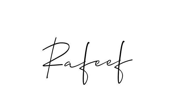 Rafeef stylish signature style. Best Handwritten Sign (Allison_Script) for my name. Handwritten Signature Collection Ideas for my name Rafeef. Rafeef signature style 2 images and pictures png
