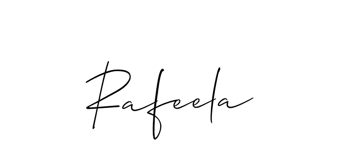 Make a beautiful signature design for name Rafeela. With this signature (Allison_Script) style, you can create a handwritten signature for free. Rafeela signature style 2 images and pictures png