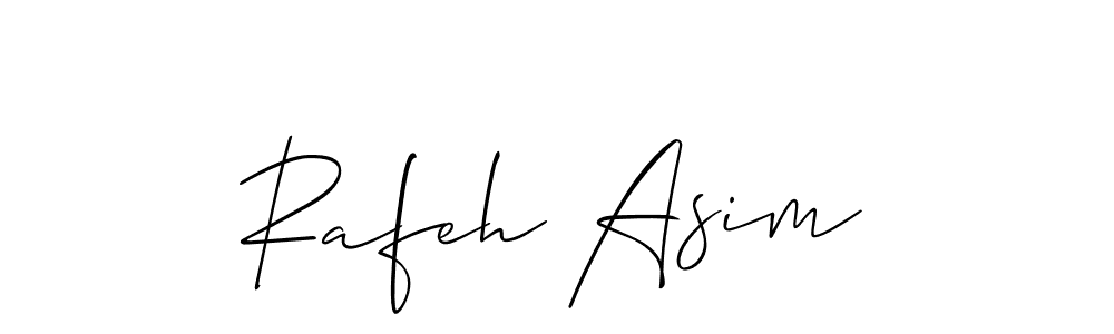 Design your own signature with our free online signature maker. With this signature software, you can create a handwritten (Allison_Script) signature for name Rafeh Asim. Rafeh Asim signature style 2 images and pictures png