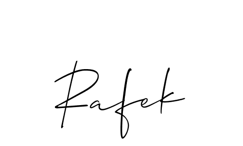 Make a beautiful signature design for name Rafek. With this signature (Allison_Script) style, you can create a handwritten signature for free. Rafek signature style 2 images and pictures png