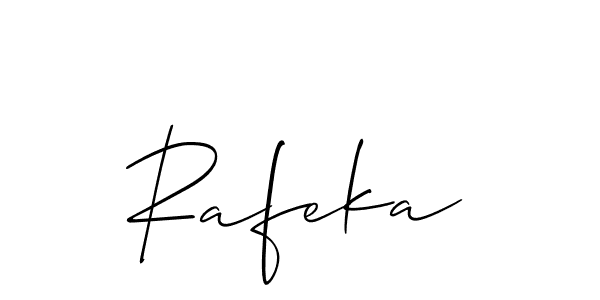 Design your own signature with our free online signature maker. With this signature software, you can create a handwritten (Allison_Script) signature for name Rafeka. Rafeka signature style 2 images and pictures png