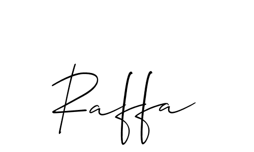Use a signature maker to create a handwritten signature online. With this signature software, you can design (Allison_Script) your own signature for name Raffa. Raffa signature style 2 images and pictures png