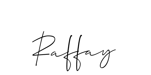 Use a signature maker to create a handwritten signature online. With this signature software, you can design (Allison_Script) your own signature for name Raffay. Raffay signature style 2 images and pictures png