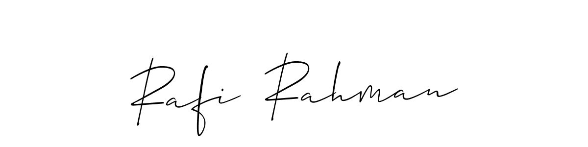 Make a short Rafi  Rahman signature style. Manage your documents anywhere anytime using Allison_Script. Create and add eSignatures, submit forms, share and send files easily. Rafi  Rahman signature style 2 images and pictures png