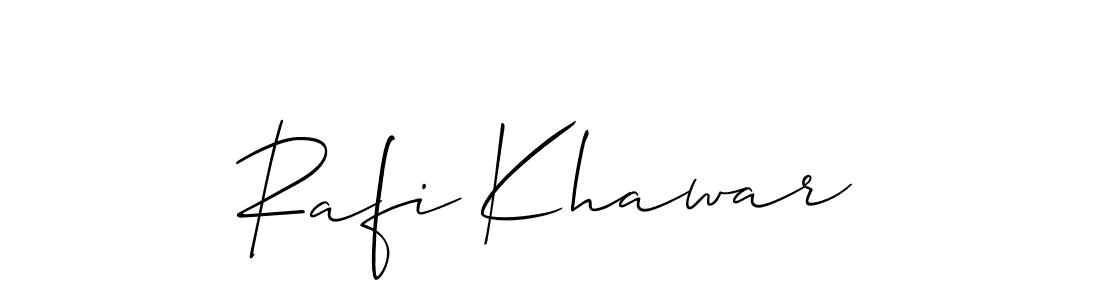 Make a short Rafi Khawar signature style. Manage your documents anywhere anytime using Allison_Script. Create and add eSignatures, submit forms, share and send files easily. Rafi Khawar signature style 2 images and pictures png