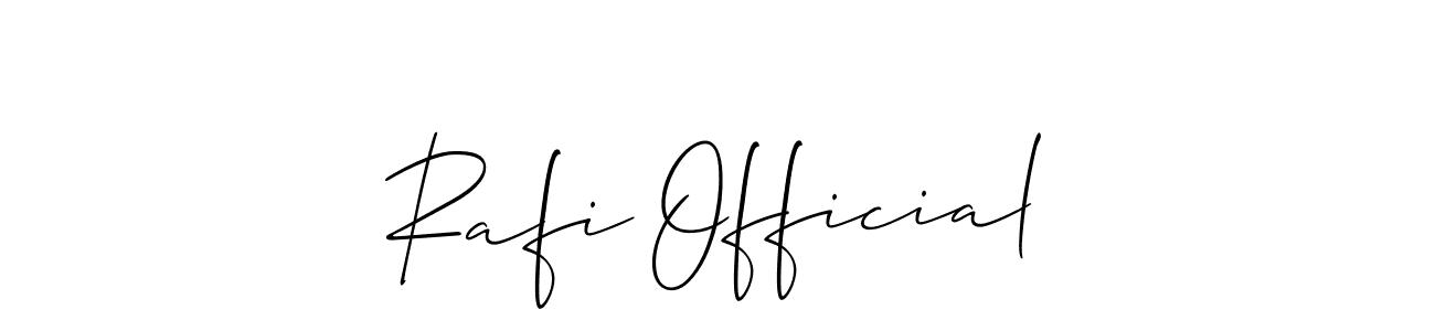 Design your own signature with our free online signature maker. With this signature software, you can create a handwritten (Allison_Script) signature for name Rafi Official. Rafi Official signature style 2 images and pictures png