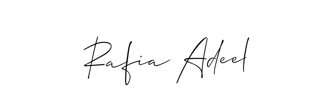 Make a beautiful signature design for name Rafia Adeel. With this signature (Allison_Script) style, you can create a handwritten signature for free. Rafia Adeel signature style 2 images and pictures png
