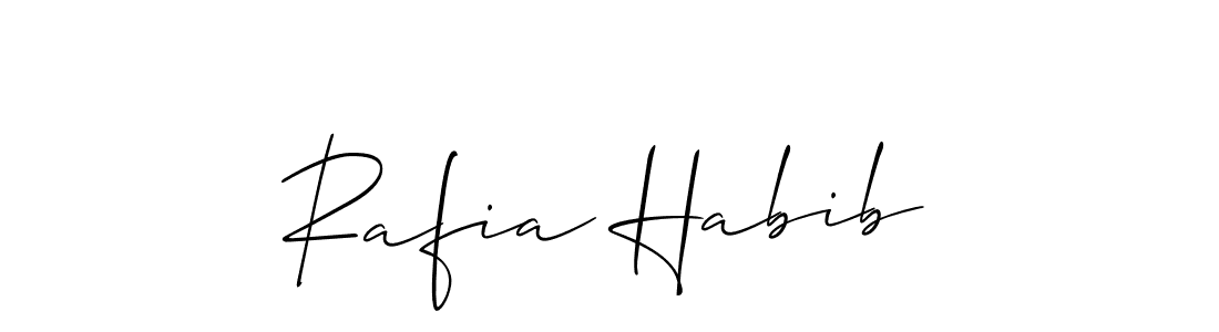 Make a beautiful signature design for name Rafia Habib. With this signature (Allison_Script) style, you can create a handwritten signature for free. Rafia Habib signature style 2 images and pictures png