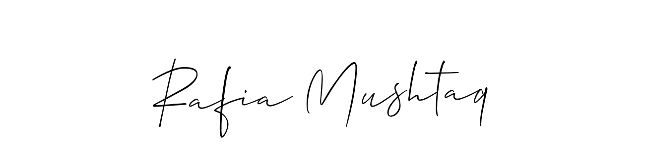 Rafia Mushtaq stylish signature style. Best Handwritten Sign (Allison_Script) for my name. Handwritten Signature Collection Ideas for my name Rafia Mushtaq. Rafia Mushtaq signature style 2 images and pictures png