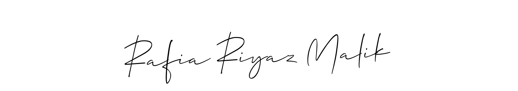 Also we have Rafia Riyaz Malik name is the best signature style. Create professional handwritten signature collection using Allison_Script autograph style. Rafia Riyaz Malik signature style 2 images and pictures png