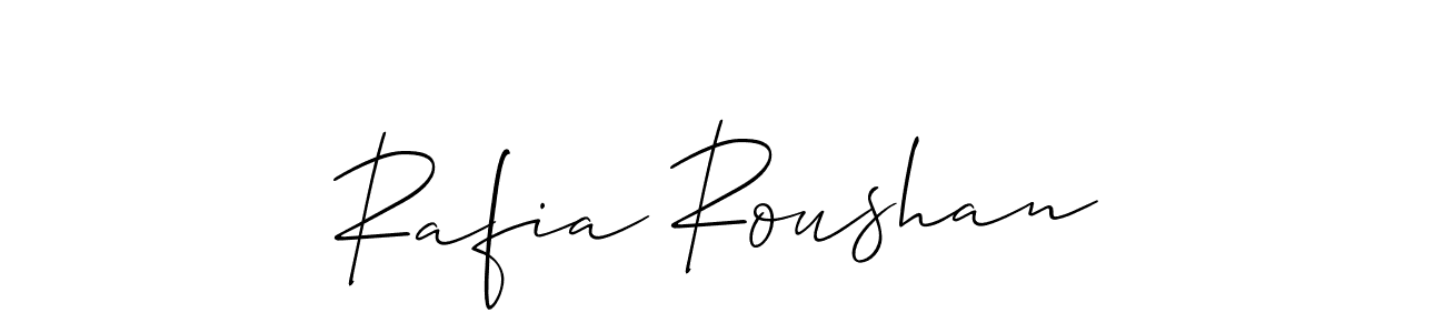 Design your own signature with our free online signature maker. With this signature software, you can create a handwritten (Allison_Script) signature for name Rafia Roushan. Rafia Roushan signature style 2 images and pictures png