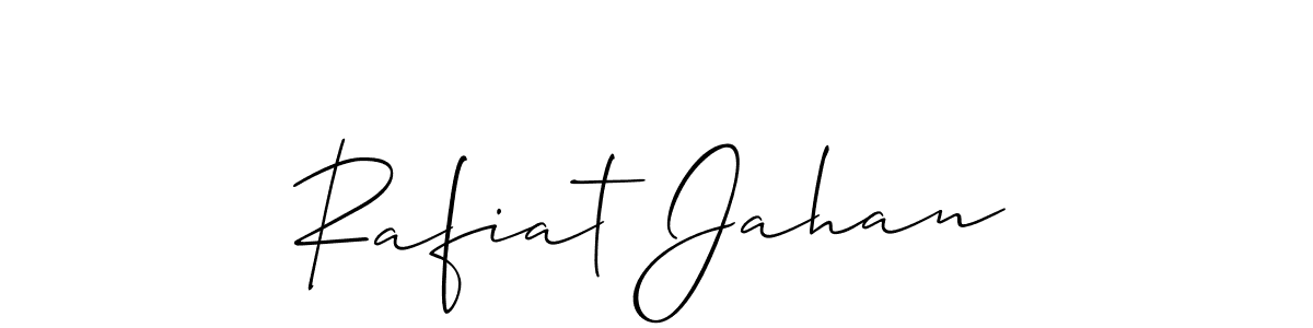 How to make Rafiat Jahan name signature. Use Allison_Script style for creating short signs online. This is the latest handwritten sign. Rafiat Jahan signature style 2 images and pictures png