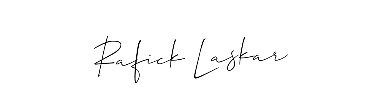 How to make Rafick Laskar name signature. Use Allison_Script style for creating short signs online. This is the latest handwritten sign. Rafick Laskar signature style 2 images and pictures png