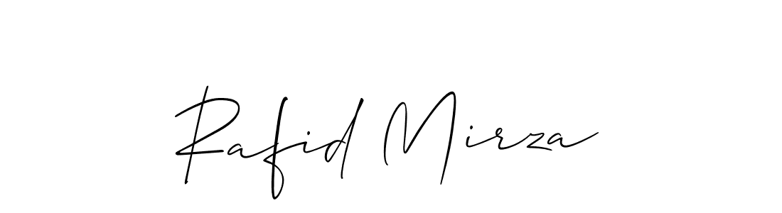 How to make Rafid Mirza signature? Allison_Script is a professional autograph style. Create handwritten signature for Rafid Mirza name. Rafid Mirza signature style 2 images and pictures png