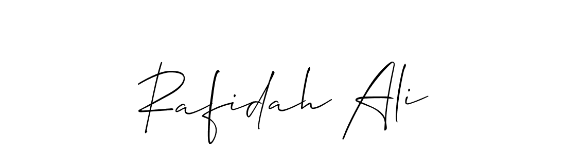 if you are searching for the best signature style for your name Rafidah Ali. so please give up your signature search. here we have designed multiple signature styles  using Allison_Script. Rafidah Ali signature style 2 images and pictures png